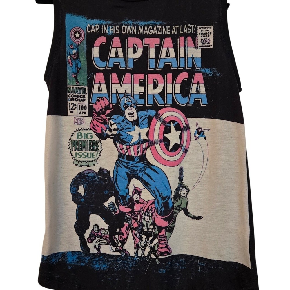 Marvel Captain America Graphic Tank Top Black Sleeveless Her Universe - Picture 7 of 7